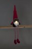 Pre-lit Christmas Red & Grey Large Sitting Gonk Gnome Santa Plush 72cm long with lit nose