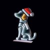 Christmas Sitting Dog With Hat Infinity Mirror 60cm - Multicoloured 3D Double Sided LED Light Effect