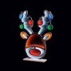 Christmas Majestic Stag Head Infinity Mirror 60cm - Multicoloured 3D Double Sided LED Light Effect
