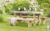 Elche Solidwood Chunky Garden Set (Table & 2 Benches)
