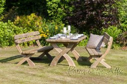 Laguna Solidwood Outdoor Dining Set - Table and 2 Bench