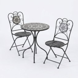 Black Star 2 Seater Mosaic Bistro Set