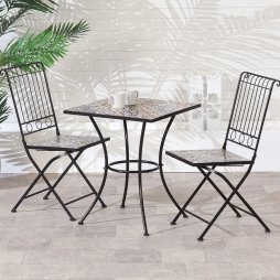 Alessandra 2 Seater Square Mosaic Bistro Set