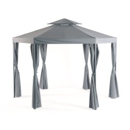 Arezzo Large Hexagonal Gazebo in Grey (3.3m x 3.3m)