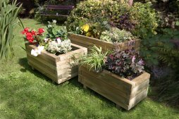 Cordoba Set of 3 Solidwood Garden Planters