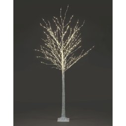 Christmas White Birch LED Tree 150cm/5ft with 300 Warm White Static LEDs
