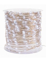 Christmas Fairy String Twinkle - 240 Cool White Micro LED Lights with 8 functions and clear cable - indoor or outdoor use 