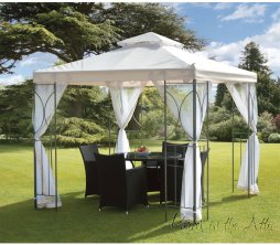 Contemporary Garden Gazebo in Cream (2.5m x 2.5m)