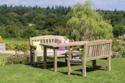 Elda Table & 2 Bench Set Heavy Duty Solidwood Outdoor Furniture Dining Set