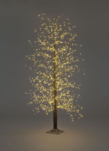 Christmas 1.8m/6ft Black Micro Dot Christmas Tree with 1300 warm white leds (80% static & 20% Twinkling)
