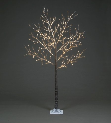 Pre-Lit Christmas Copper Wire Frosted Brown Tree 150cm/5ft height with 400 Warm White Micro Led