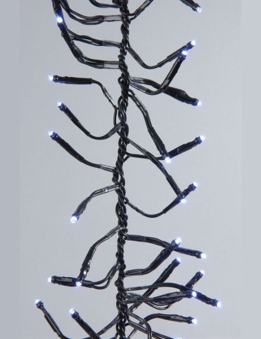 960 Ultra-Bright Cool White LED Outdoor Fairy String Twinkle Cluster Lights - 12.4m Green cable