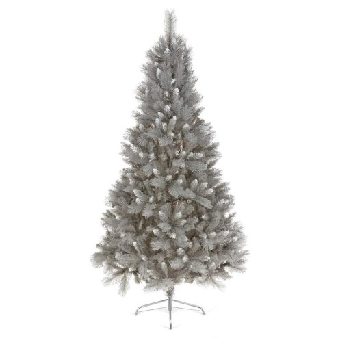 180cm/6ft Artifical Christmas Fir Tree with Silver Tips Image