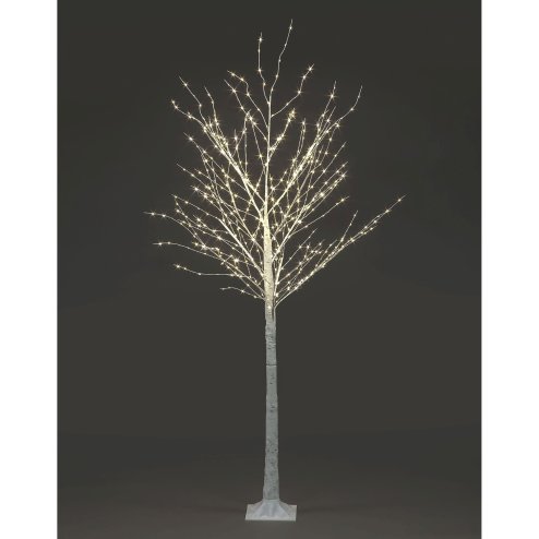 Christmas White Birch LED Tree 150cm/5ft with 300 Warm White Static LEDs