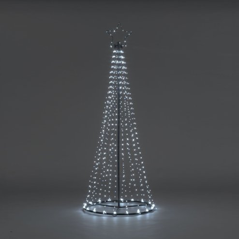 2.5m Easy Set Up Pre Lit Christmas Outdoor Maypole Tree 884 twinkling Cool White LED's