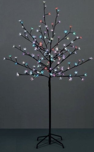 150cm/5ft Outdoor Cherry Blossom Tree - 150 Multi Coloured LED Fairy Lights