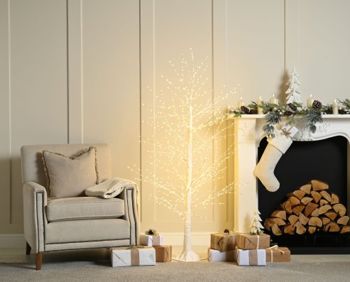 1.5m/5ft Micro Dot White Christmas Tree with 1000 Dewdrop Warm White Static leds