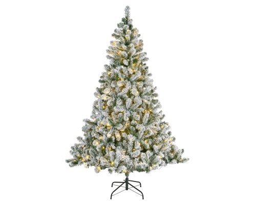 Christmas 180cm/6ft Snow Covered Imperial Pine  Tree Pre-Lit 260 warm white LED