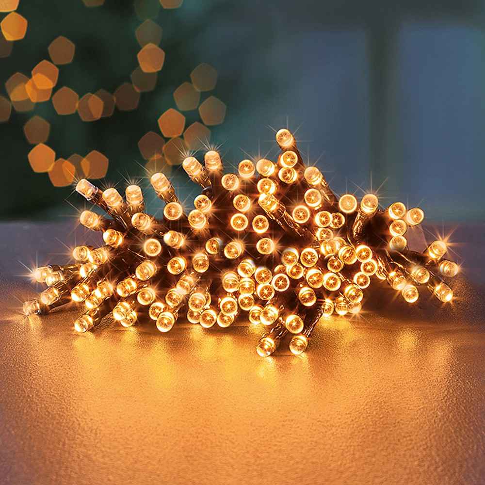 Vintage Gold LED Christmas String Lights – 1000 LEDs & 100m, Battery ...