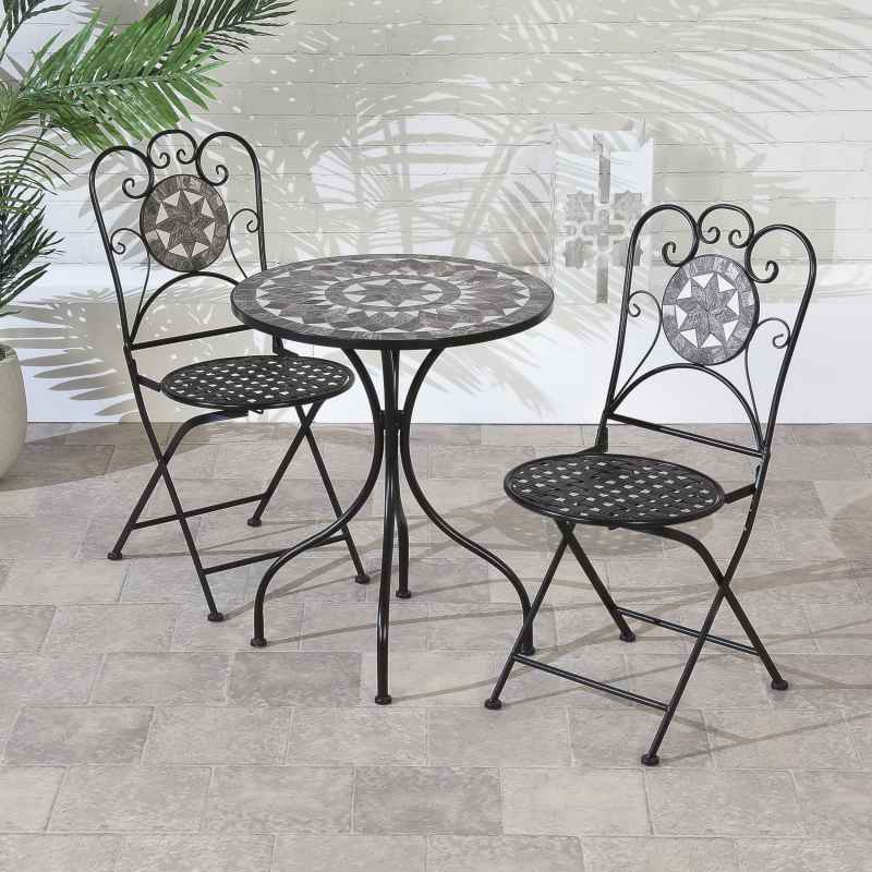 Black Star 2 Seater Mosaic Bistro Set