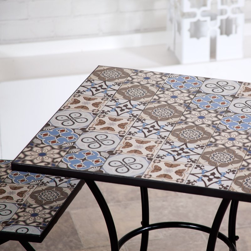 Alessandra 2 Seater Square Mosaic Bistro Set