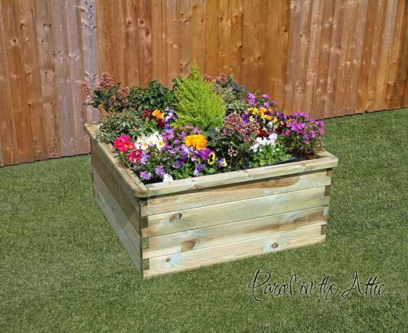 Sleeper Raised Bed 90x90x45cm