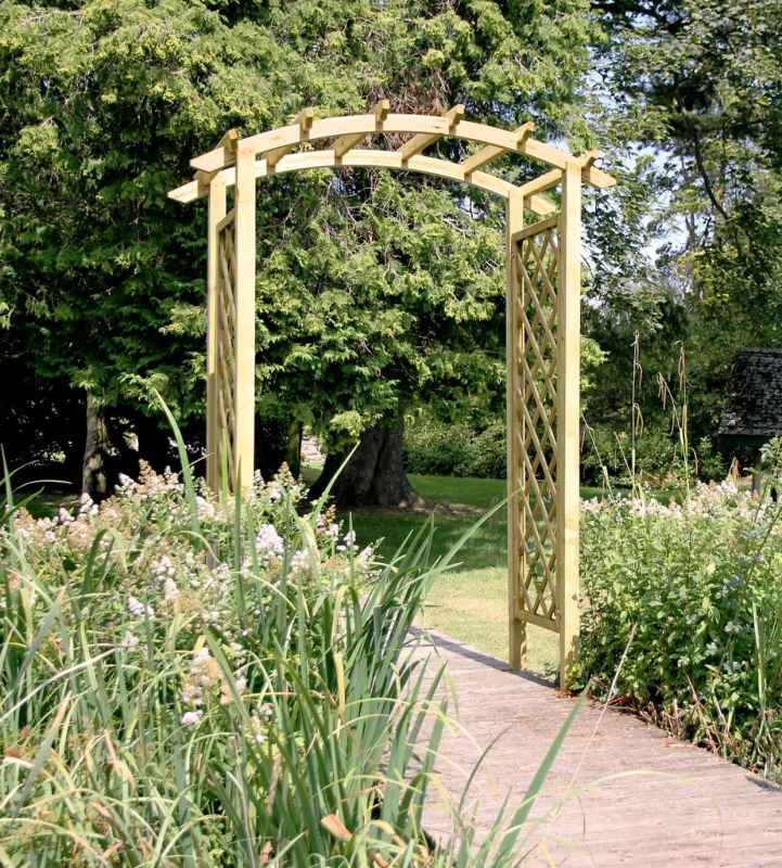 Curved Top Garden Arch with Trellis