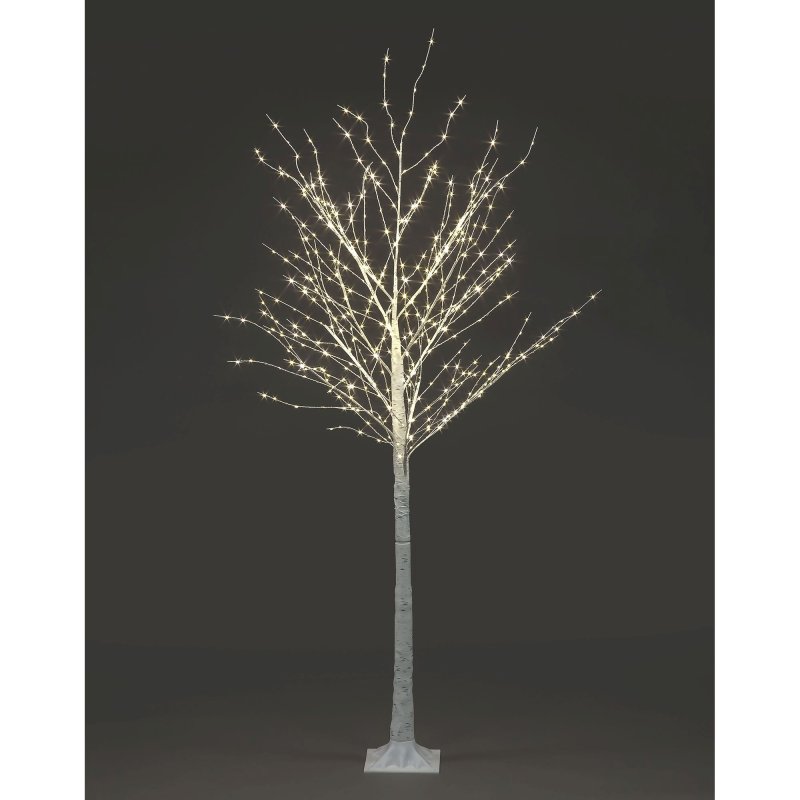 Christmas White Birch LED Tree 150cm/5ft with 300 Warm White Static LEDs