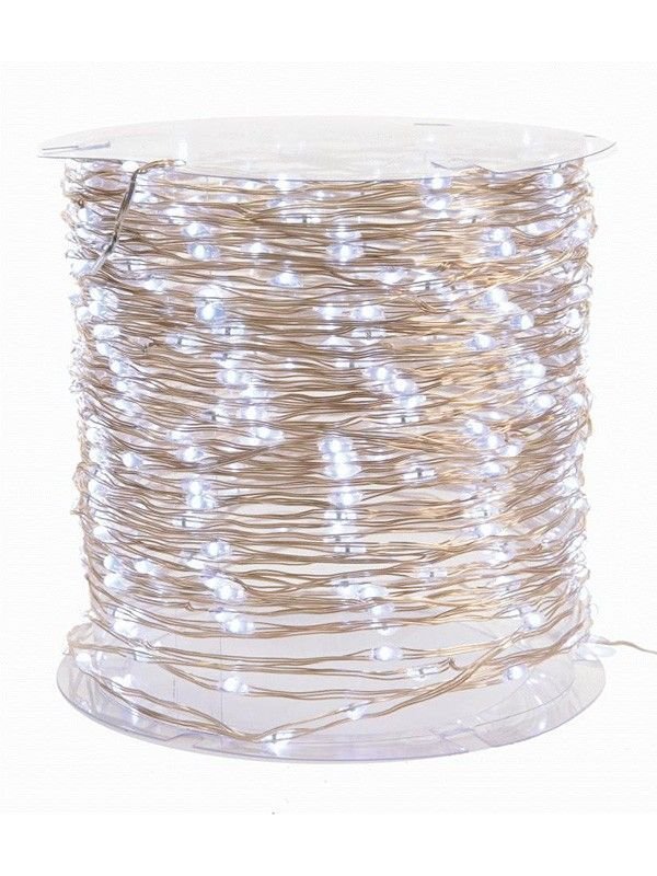 Christmas Fairy String Twinkle - 240 Cool White Micro LED Lights with 8 functions and clear cable - indoor or outdoor use 
