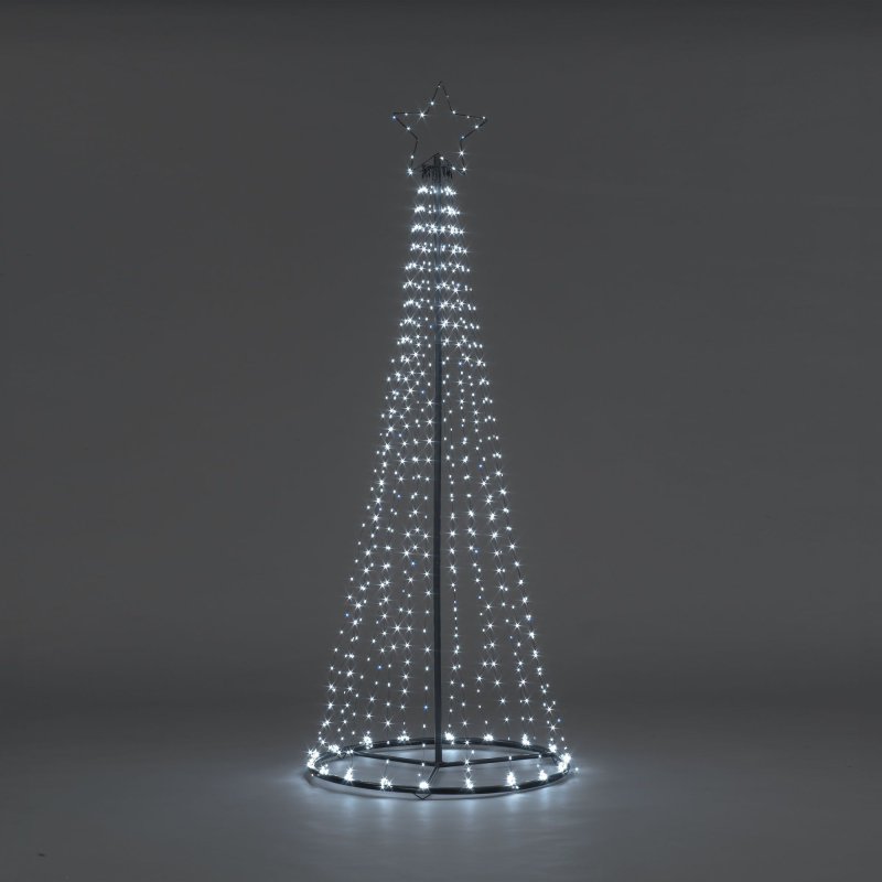 2.5m Easy Set Up Pre Lit Christmas Outdoor Maypole Tree 884 twinkling Cool White LED's