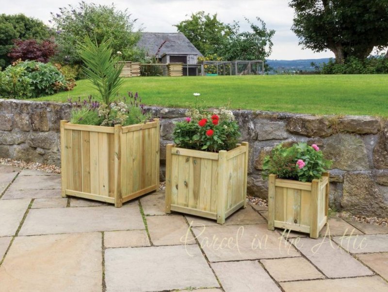 Valladolid Set of 3 Solidwood Garden Planters