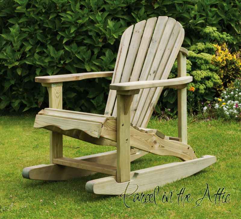 Solid wood Adirondack Rocking Chair