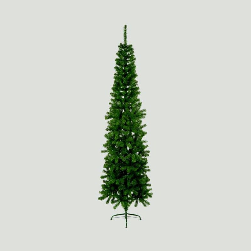 Slimline Pencil Artificial Christmas Green Spruce Pine Tree - 200cm