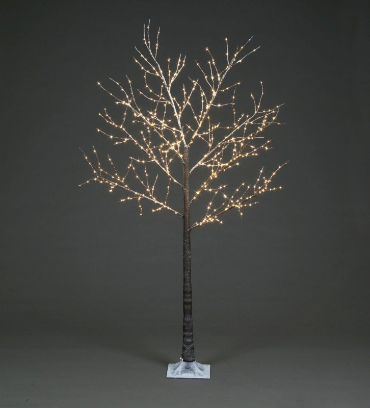 Pre-Lit Christmas Copper Wire Frosted Brown Tree 180cm/6ft height with 600 Warm White Micro Led