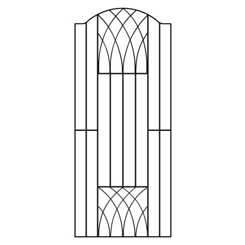 Abbey Bow Top Tall Metal Garden Gate 180cm High