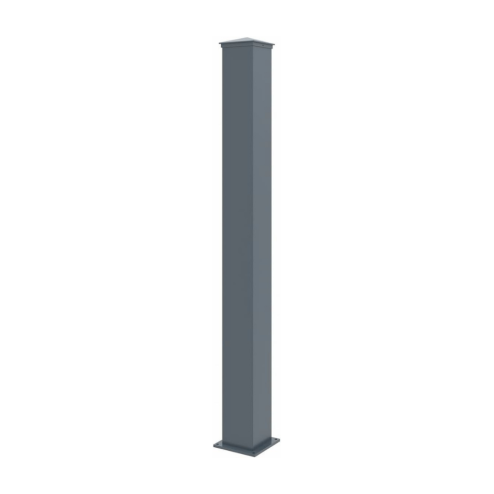 Harrogate Aluminium Garden Gate Hinge Post Grey Pre-Drilled 180cm High