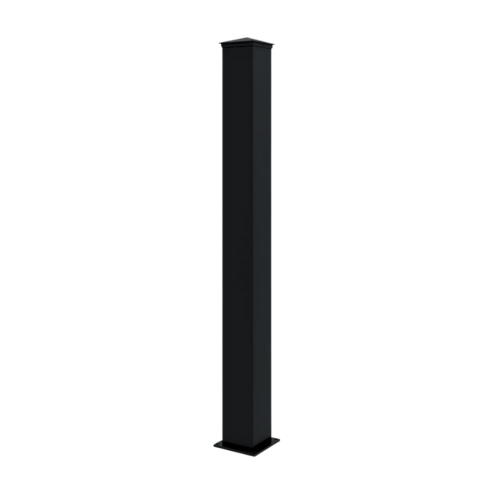 Harrogate Aluminium Garden Gate Hinge Post Black Pre-Drilled 180cm High