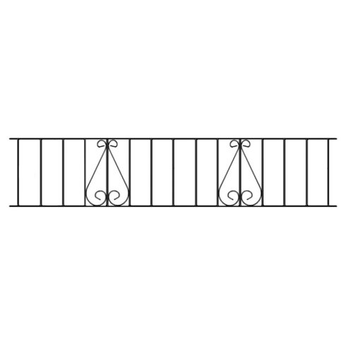 Classic Modern Metal Garden Railing Panel 35cm High