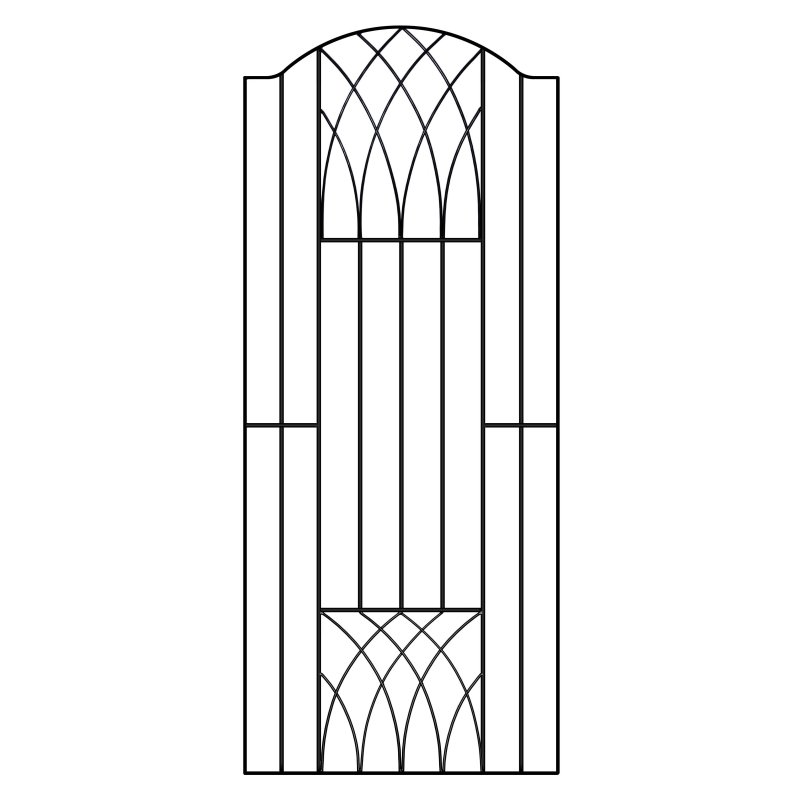 Abbey Bow Top Tall Metal Garden Gate 180cm High