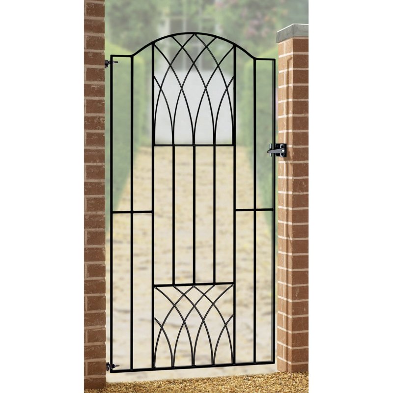 Abbey Bow Top Tall Metal Garden Gate 180cm High
