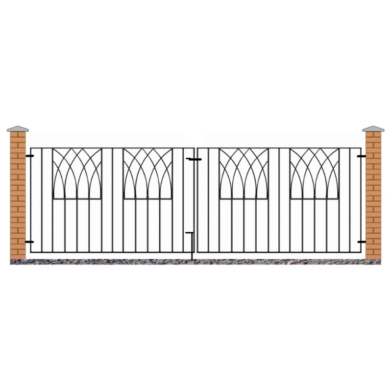 Abbey Modern Metal Driveway Gates 81cm High