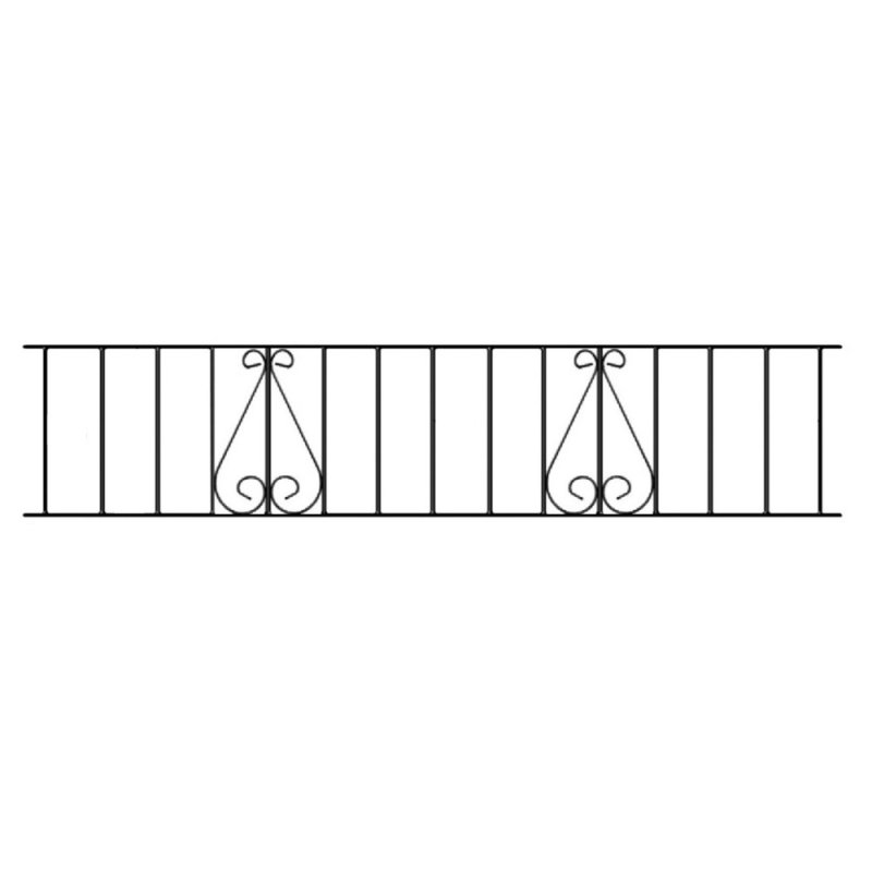 Classic Modern Metal Garden Railing Panel 35cm High