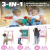 Easel for Kids Double-Sided Kids Easel with Paper Roll Wooden