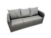 Fimous Garden Rattan Outdoor Furniture Set 6 Seater with 3 Seater Sofa 2 Side Table Dark Grey