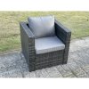 Fimous Rattan Garden Furniture Set with 3 Seater Sofa Coffee Table Armchair 2 Small Footstools Indoor Outdoor Patio Lounge Sofa Set Dark Grey Mixed