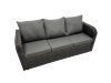 Fimous Rattan Garden Outdoor Furniture Set 3 Seater Sofa Coffee Table with 4 Footstools Dark Grey Mixed