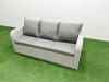 Fimous PE Rattan Lounge Sofa Set 12 Seater Outdoor Garden Furniture Set with Firepit Dining Table 3 Seater Sofa 3 Stools Side Table Light Grey