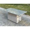 Fimous Rattan Garden Funiture Set Adjustable Rising Lifting Table Sofa Dining Set Side Coffee Tea Table Chair Footstool