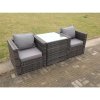 Fimous Rattan Sofa Single Arm Chair Garden Patio Furniture Set With Coffee Table 2 Seater