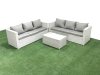 Fimous Garden Outdoor PE Rattan Furniture Set 6 Seater Rattan Garden Sofa Set Light Grey Mixed